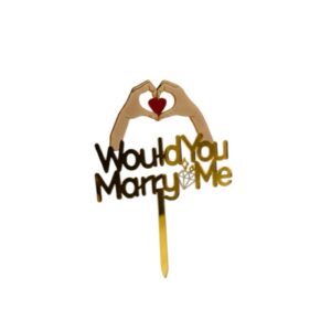 Plexi Would You Marry Me Cake Topper