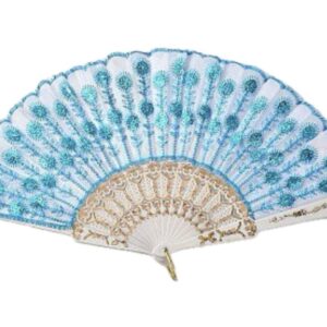 Blue Dentelle Fan