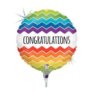 Congratulations raibow round shape foil balloon