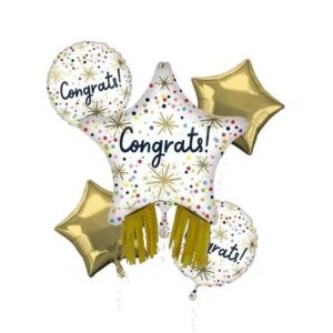 5 pieces Congrats-themed foil balloon set