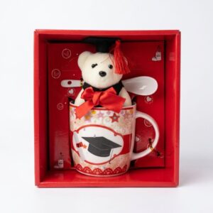 Graduation Mug with Teddy Bear with Cap for Graduation Day Celebration