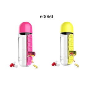 Water Bottle with Pill Organizer 600 ML