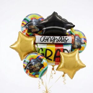 5 pieces congrats foil balloon set
