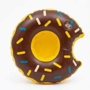 Brown donut drink holder inflatable