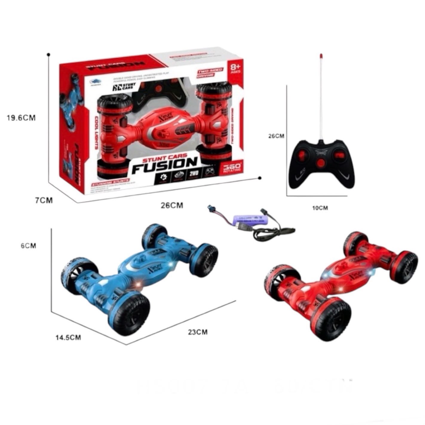 Two-Side Car Driving With Remote Control (Rechargeable Battery)