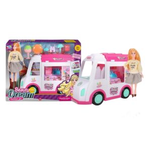 Beauty Fashion Girl With Food Truck