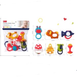 Funny Baby Toys (Different shapes and shaking sounds Stimulate Baby’s Listening (7Pcs)