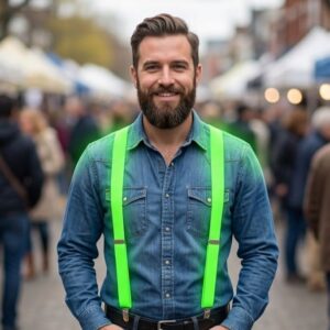 Neon Green Suspenders
