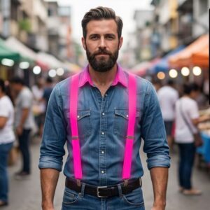 Neon Pink Suspenders