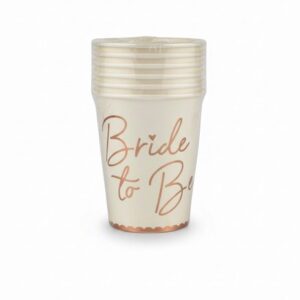 Bride to Be “ rose gold and white Paper Cup ( 6pcs)