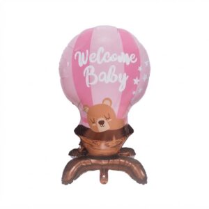 Welcome Baby Hot Air Balloon With Teddy Bear