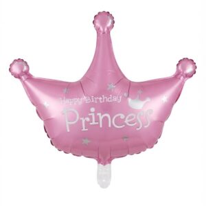 Pink Foil balloon packaged with an included stick