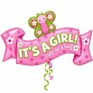 It's a Girl! Cute as a Bug" foil balloon (supershape)