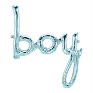 Boy" Script Foil Mylar Balloon Banner