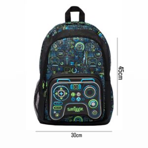 Smiggle Video Game Backpack with Name Tag inside 3 Zippered Compartments