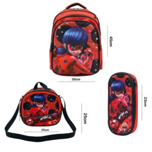 Sprot Miraculous Backpack Set of 3 zippered compartments