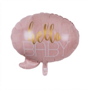 Hello Baby Pink Speech Bubble Shape Foil Balloon