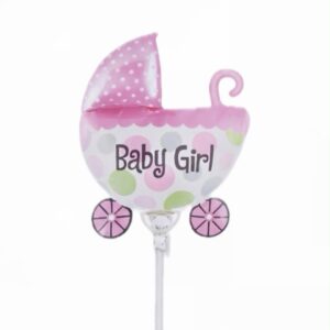 Wheel Chair Baby Girl Balloon With Stick