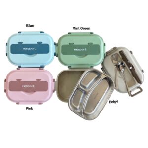 Stainless Steel Lunch Box Exsport (Tree Sections)