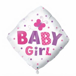 Baby Girl Dots And Butterfly Balloon
