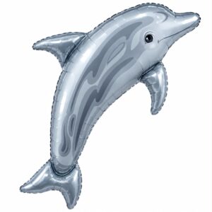 silver dolphin-shaped foil balloon (supershape)