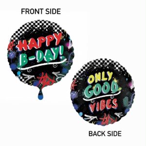 Skater Party Happy B-Day Foil Balloon
