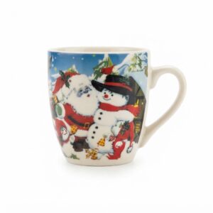 Santa Clause And Snowman Christmas Mug