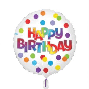 Colorful Dotted Print Happy Birthday Foil Balloon