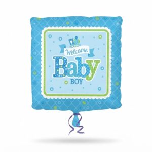 Welcome Baby Boy Blue And Greend Balloon