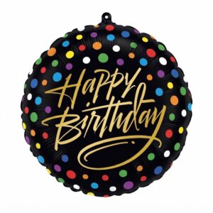 Colorful Dots Design Happy Birthday Foil Balloon
