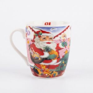 Santa Clause Holding Flowers Mug