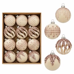 Beige Velour Christmas Balls