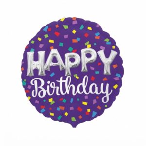 Confetti Print Happy Birthday Foil Balloon