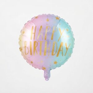 Colorful Happy Birthday Round Foil Balloon