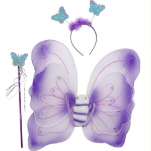 3-piece purple butterfly and fairy costume set