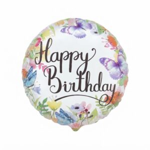 Butterfly Design Happy Birthday Foil Balloon