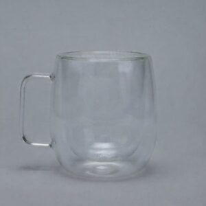 Double Glass Mug With Handle