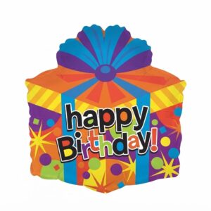 Gift Box Shaped Happy Birthday Foil Balloon