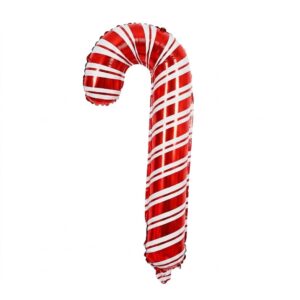 Red And White Candy Cane Foil Balloon