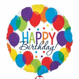 Colorful Balloons Print Happy Birthday Foil Balloon