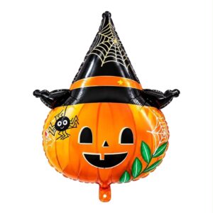 Pumpkin Wearing Witch Hat Foil Balloon