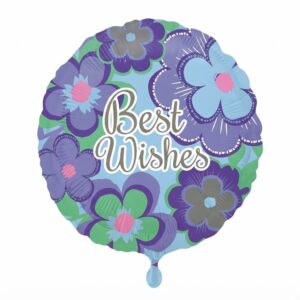 Floral Design Best Wishes Foil Balloon