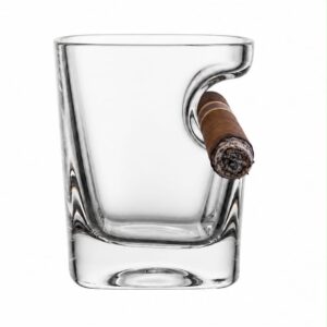 Glass Cup with Cigar Stand