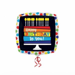 Happy Birthday To You Cake With Candles Balloon