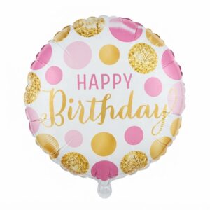 Happy Birthday Glitter Dots Color Balloon