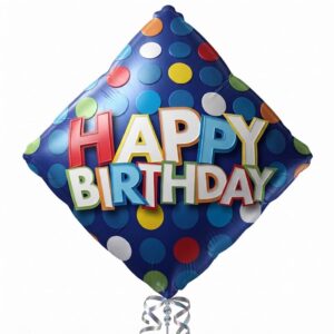 Happy Birthday Diamond Shape With Dots